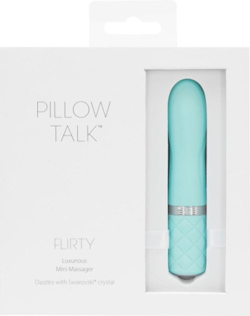 Роскошный вибратор PILLOW TALK - Flirty Teal с кристаллом Сваровски, гибкая головка || 